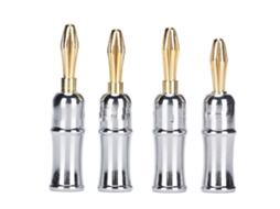 Conector Plug Banana Preffair 4pcs 24k Ouro Placado Latão Folha Seis Para Alto-falantes Ba1462