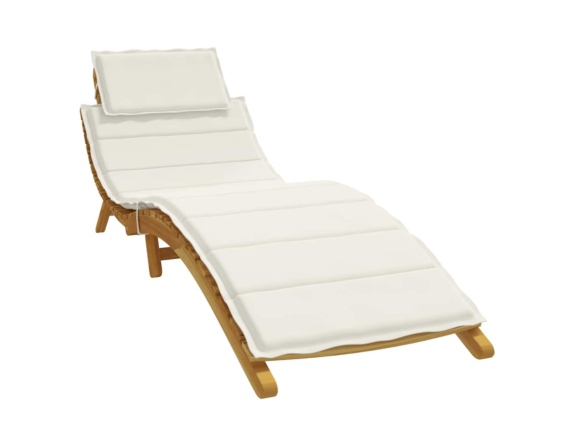 Vidaxl Almofadão Para Espreguiçadeira 186x58x4cm Mesclado Tecido Creme