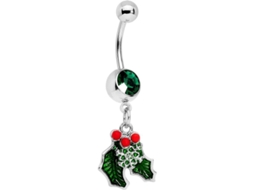 Piercing de Umbigo em Aço 316L, 12mm, Verde CHARM