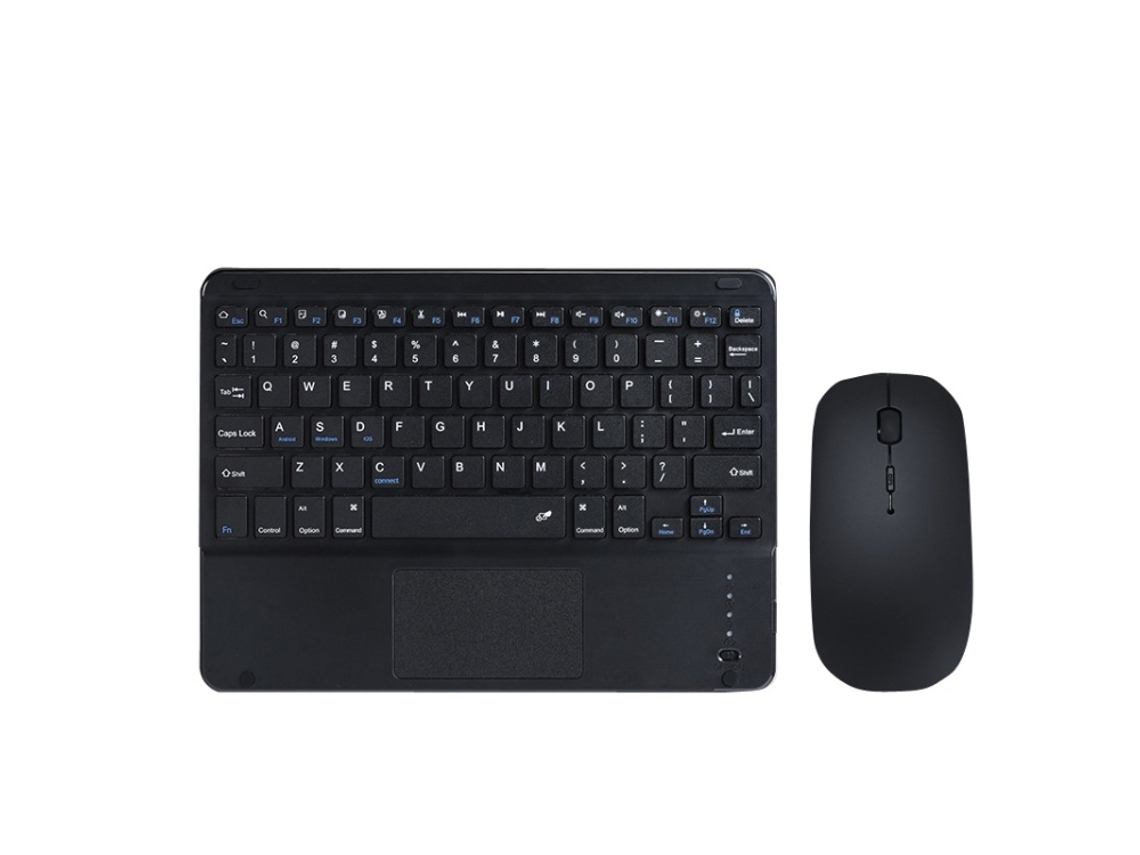 Teclado Bluetooth Sem Fios 10 Pol. Com Touchpad E Rato Para Ipad Layout Pt