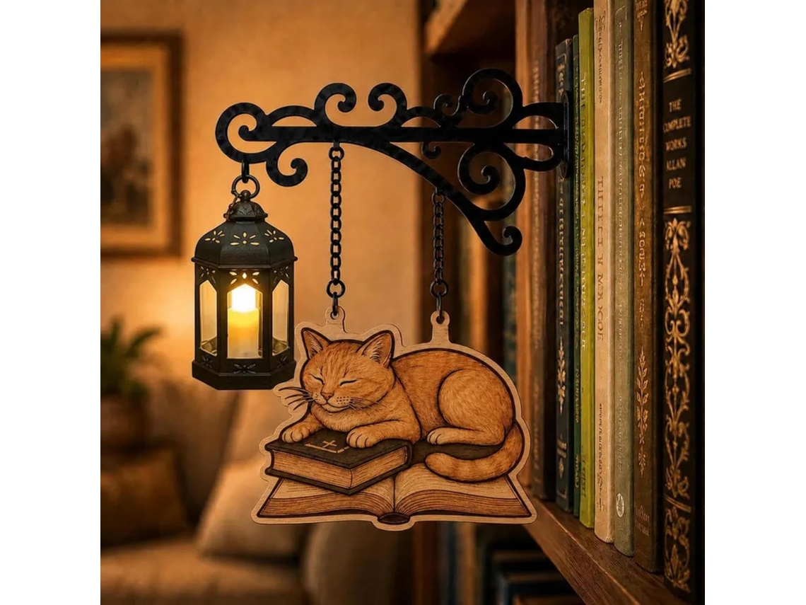 Lanterna De Biblioteca, Decorativa Para Estante Livros, Luminária
