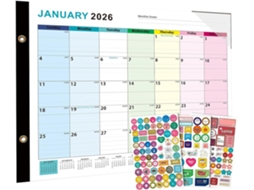 Calendário Mensal de Parede a 2026 2027, Organizador e para CHABERLU