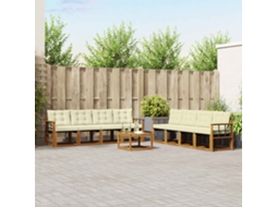 Vidaxl Conjunto De Sofás Para Exterior 9 Unid. Natural E Creme
