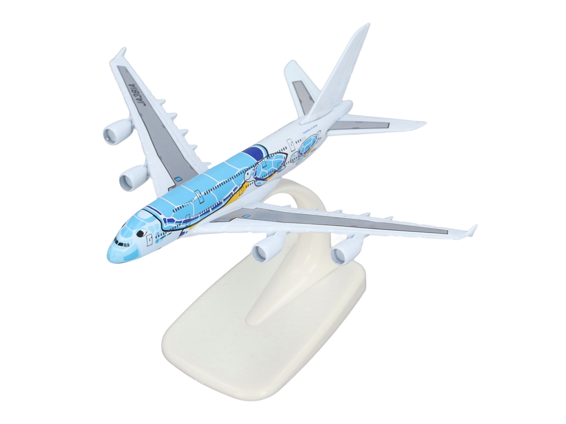 Modelo De Avião A380 Em Liga 1:500 Com Base De Exibição Azul Detalhes Precisos