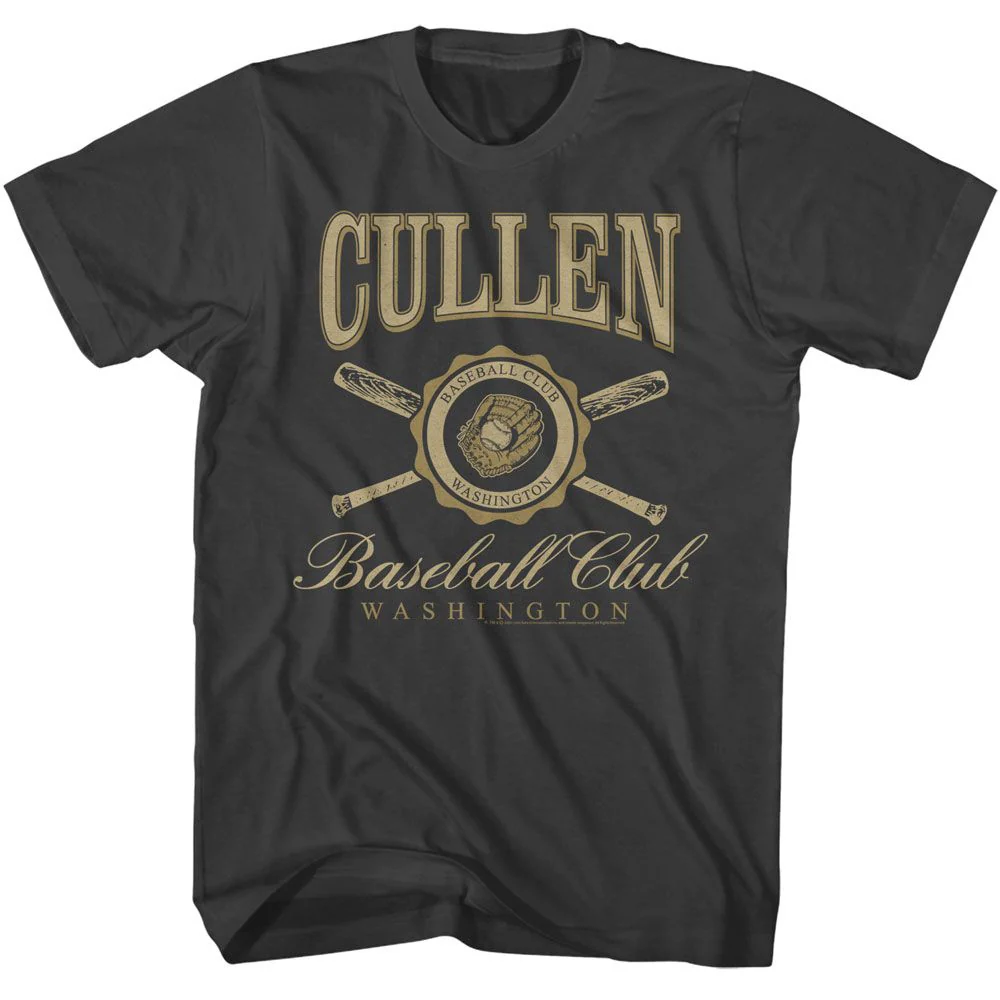 Unisex Adult T-shirt Rockinstone Twilight Movie Cullen Baseball Club Solid Smoke Sizel