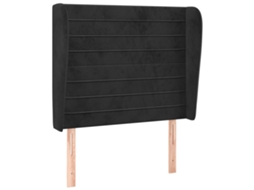 Cabeceira de Cama com Abas Veludo Preto MAISON EXCLUSIVE (93x23x118 cm)