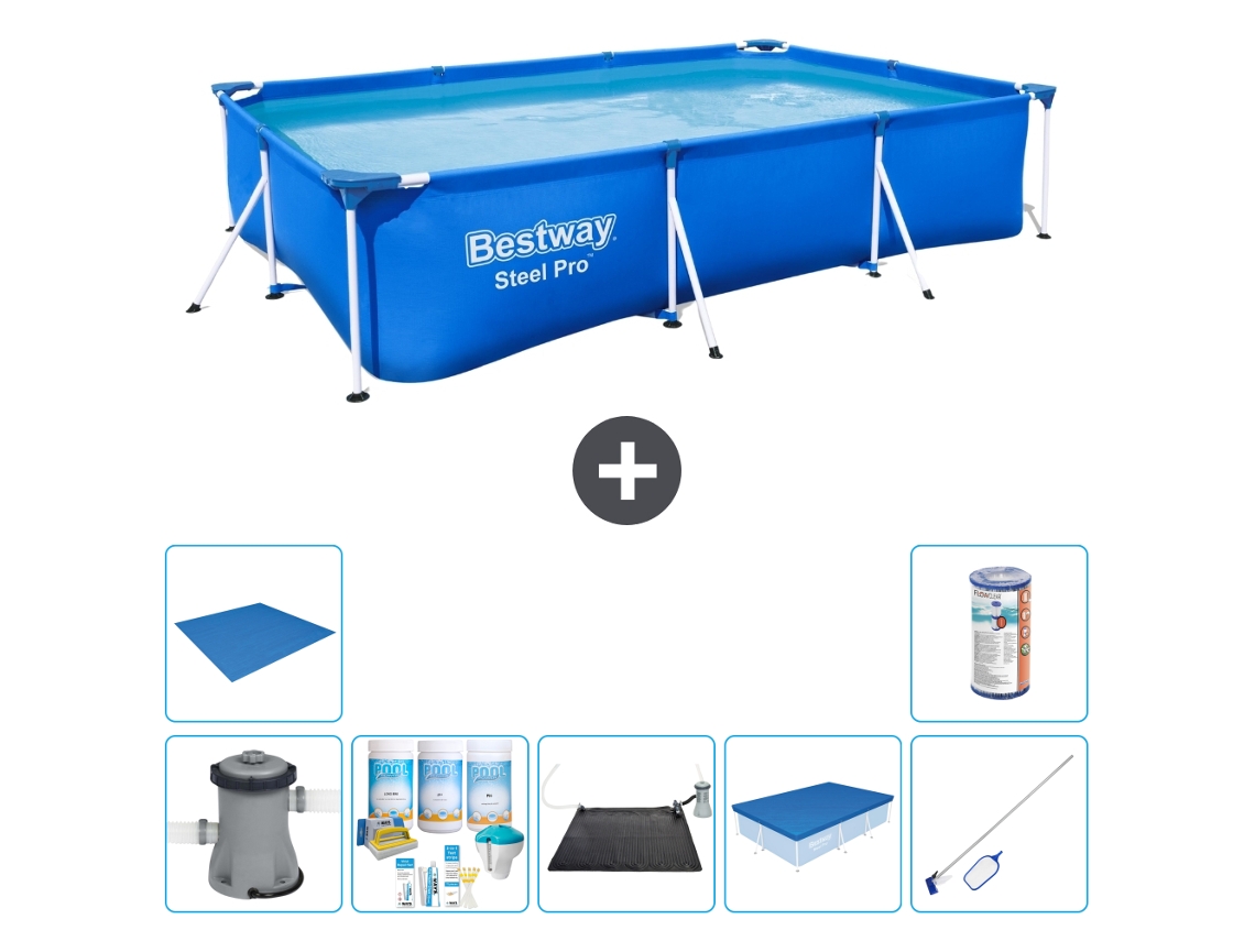 Bestway Piscina Bestway Steel Pro Retangular - 300x201x66 Cm - 8-peças S21560