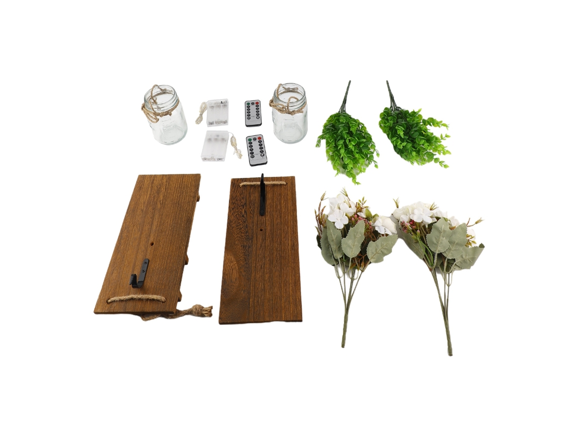 2026 2 Lámparas de Pared de Vidrio Rústico Con Luz Led Y Control Remoto, Decoración de Salón Con Rosa Blanca