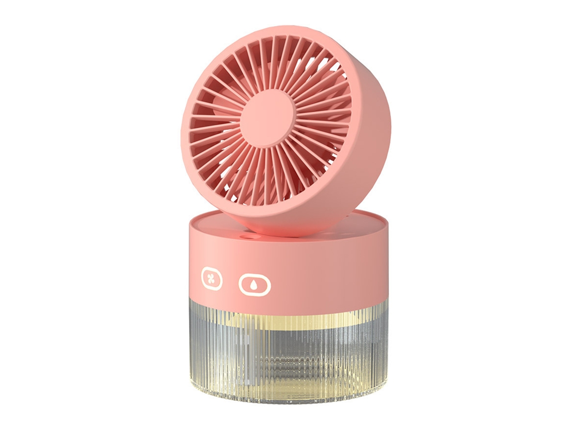 Mini Ventilador de mesa USB LAXISCREED com água, dobrável, spray mist, rosa
