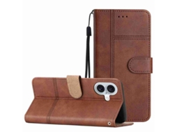 Capa De Couro Para Iphone 17 - Couro Bovino Com Textura E Costura.
