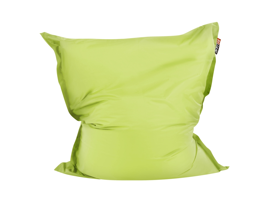 Pufe BELIANI Fuzzy de Tecido Verde Lima 140x180x20