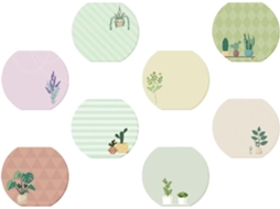 Conjunto De 8 Blocos De Notas Adesivas Com Estampa De Plantas, Feitos De Papel, Ideais Para Sala De Aula