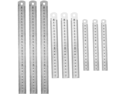 Conjunto de 9 réguas Artibetter em aço inoxidável, com medidas de 15 a 30 cm. Ferramentas de medição precisas para uso em mesas.