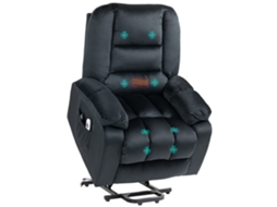 Poltrona SINI TECH STORE com altura ajustável, 8 pontos de massagem vibratória, dimensões 85x94x107 cm Preta