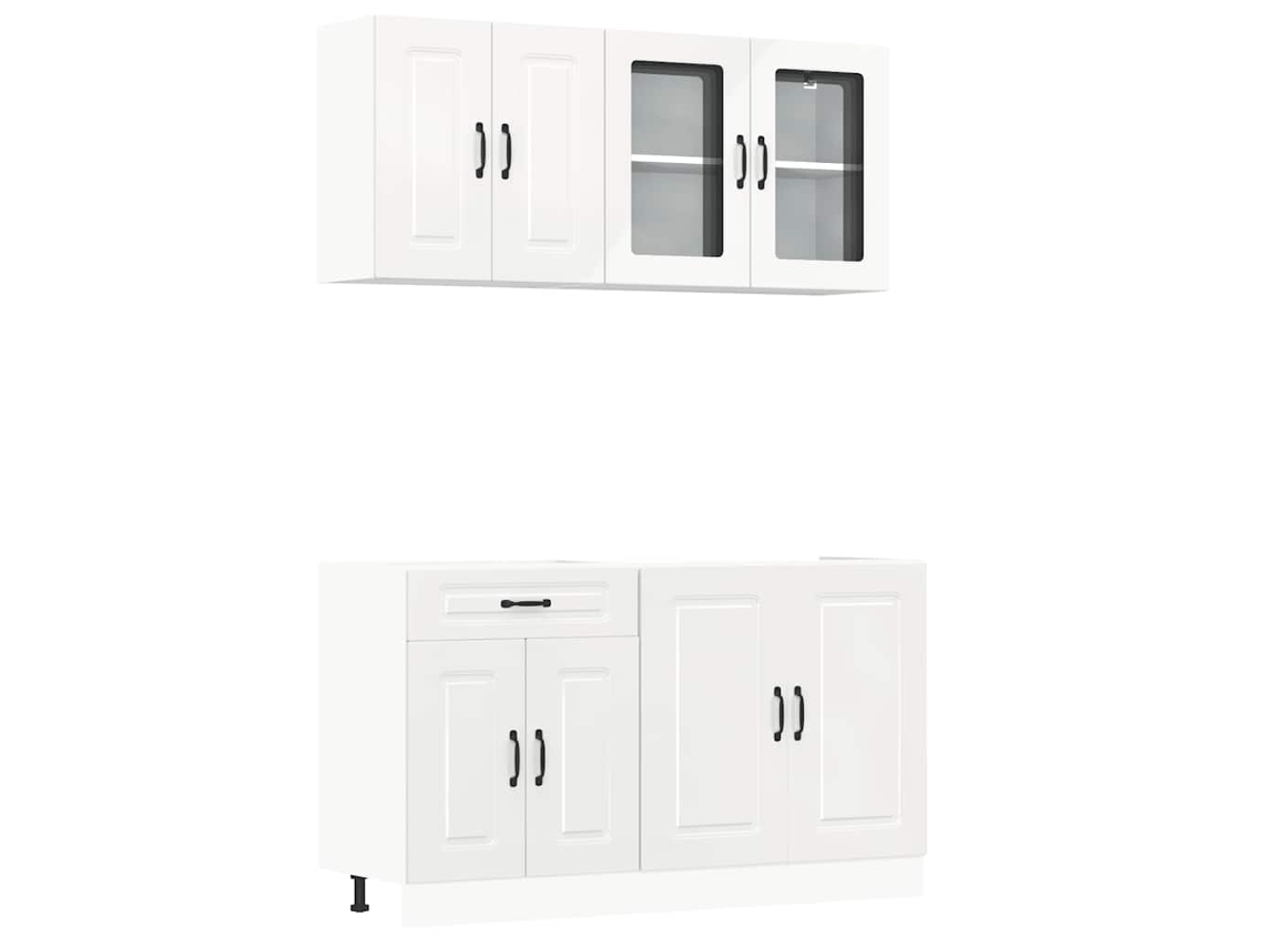 Conjunto de 4 Armários de Cozinha Branco Brilhante MAISON EXCLUSIVE