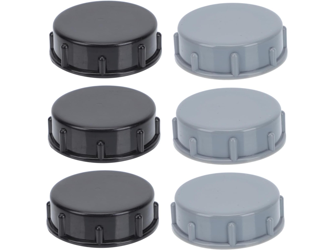Conjunto De 6 Tampões Plástico Preto E Cinza 45mm Para Ralos Cozinha Processadores Resíduos Tampas Protetoras Flexíveis