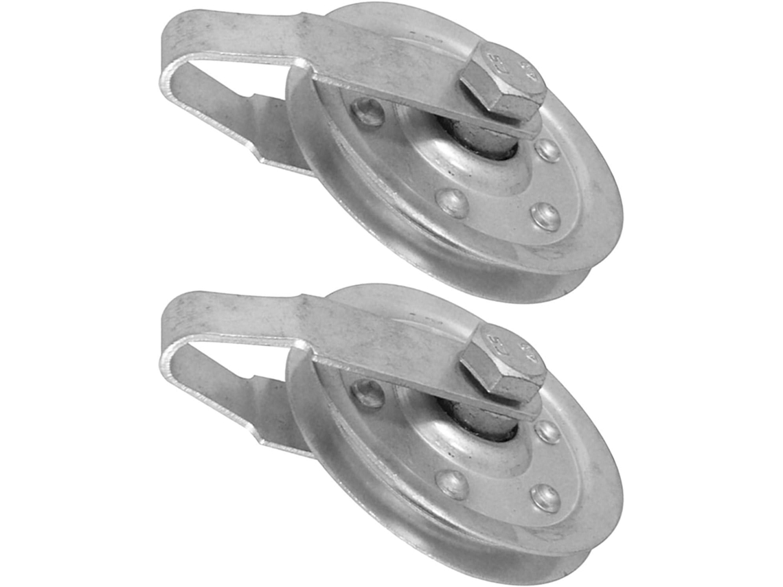 Kit De Roletes Para Porta Garagem 3 Polegadas Com 2 Polias Fixas E