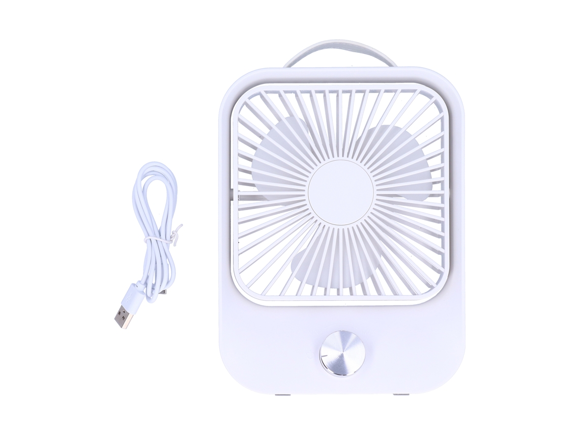 Ventilador Mini Usb de Mesa Portátil Branco com Velocidade Contínua