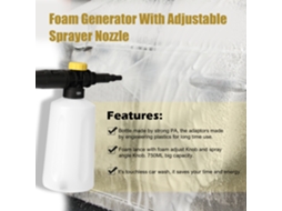 Lança De Espuma Snow Foam 750ml Para Bosch Aqt Ea110 Ua125