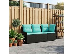 Vidaxl 2 Unid. Sofá De Braços Para Jardim Com Sofá De Canto