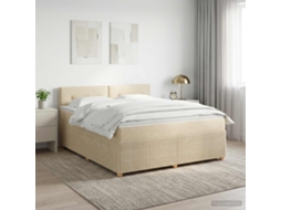 Vidaxl Cama Box Spring Com Colchão Creme 140 X 190 Cm Tecido