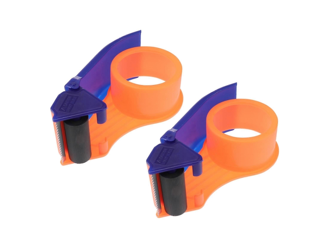 Dispensador De Fita Adesiva Para Embalagem De Papelão (2 Unidades) Com Cortador Ergonômico E Durabilidade Em Aço Inoxidável.