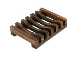 Plato De Jabón De Madera Artesanal Rectangular Para Baño Con Drenaje Resistente Al Agua Y Diseño Inclinado