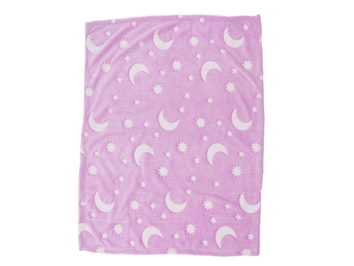 Cobertor Luminoso de Poliéster de Dois Lados 1.52x1m para Crianças Quarto Roxo