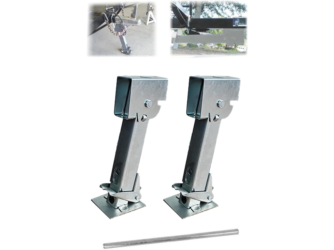 Suporte estabilizador para reboque, conjunto de macaco estabilizador de ferro para trailer/van de camping de 2 peças, suporte ajustável de 650 libras (aproximadamente 295 kg), capacidade de elevação