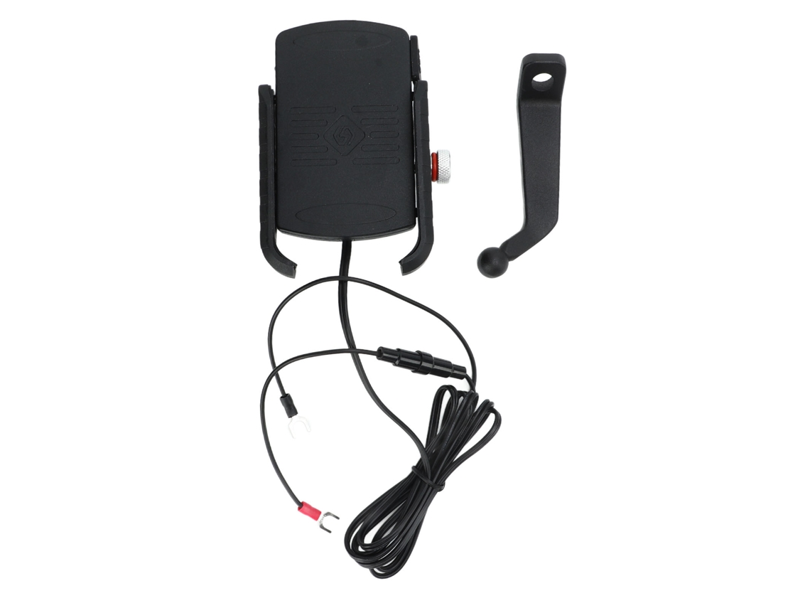 Suporte Para Celular 2 Em 1 Para Espelho Retrovisor De Motocicleta Com Carregador Rápido Usb Qc3.0 De 15 W E Carregamento Sem Fio (12-24 V).