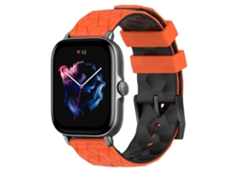 Bracelete de Smartwatch para Amazfit GTS 3 20mm Textura de Futebol Pulseira de Silicone de Duas Cores (Laranja + Preto)