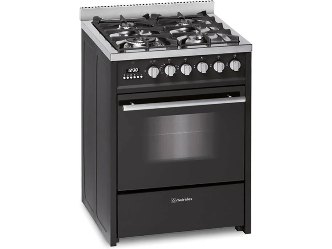 Fogão MEIRELES E 610 BL ST (Gás Natural - 60 cm - Preto)
