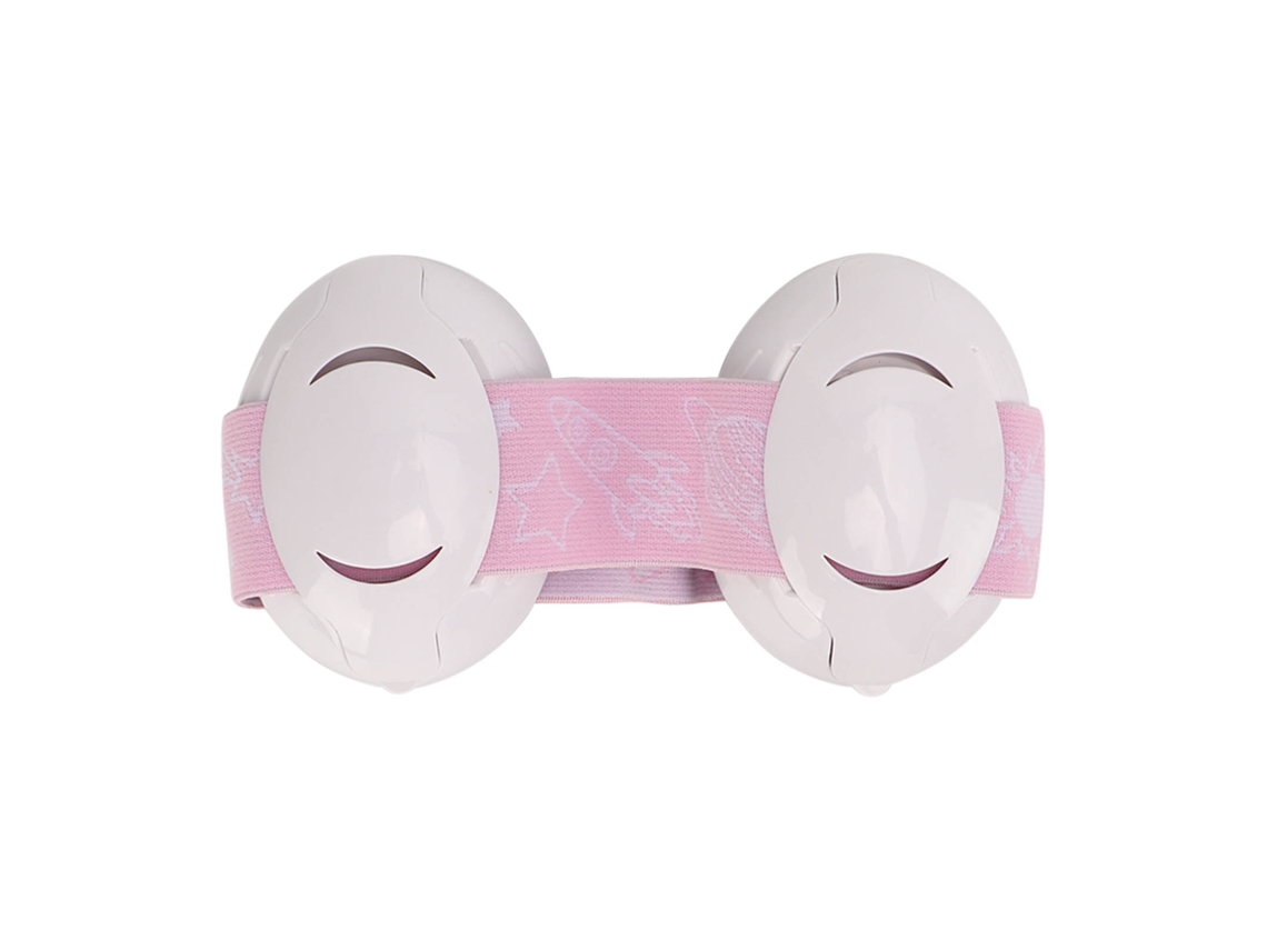 Mali protetores Auriculares para Bebê Anti barulho com Faixa Elástica Rosa para Sono e Viagem