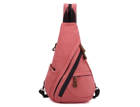 Mochila De Homem S/macra Bandolera Hiking Viagens Lona Rosa (tamanho Único)
