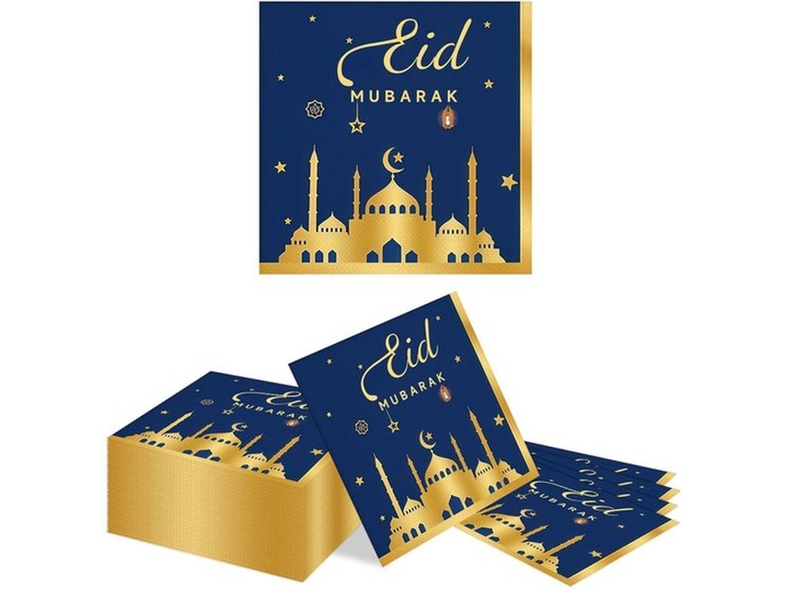 Opstelling Voor 20 Stuks - Papieren Servetten - Wegwerp Servetten - Gouden Sterren/maan - Eid Mubarak Feest - Handdoeken Voor Gasten - Feestservetten