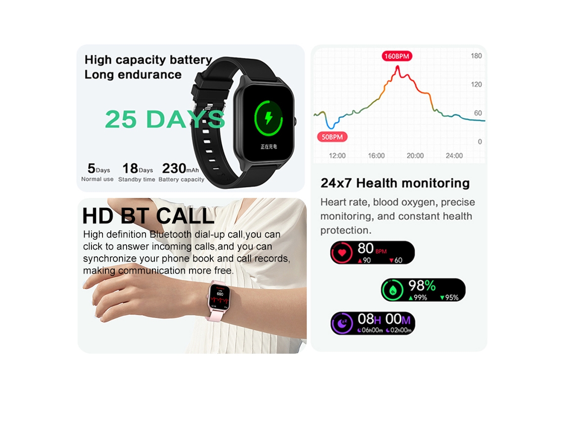 Relógio Inteligente LAXISCREED Ip67 Bt5.2