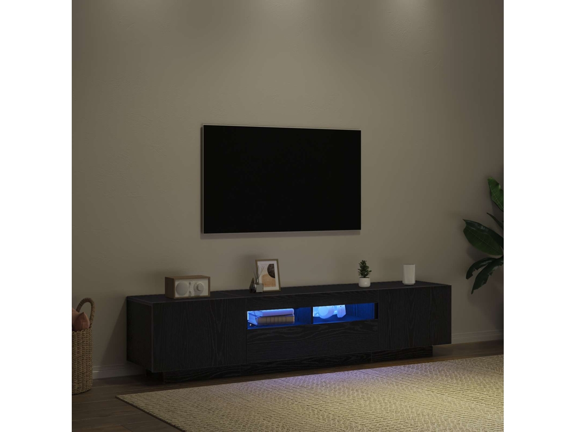 Vidaxl Conjunto De Móvel De Tv 2 Unid. Preto Derivados De Madeira