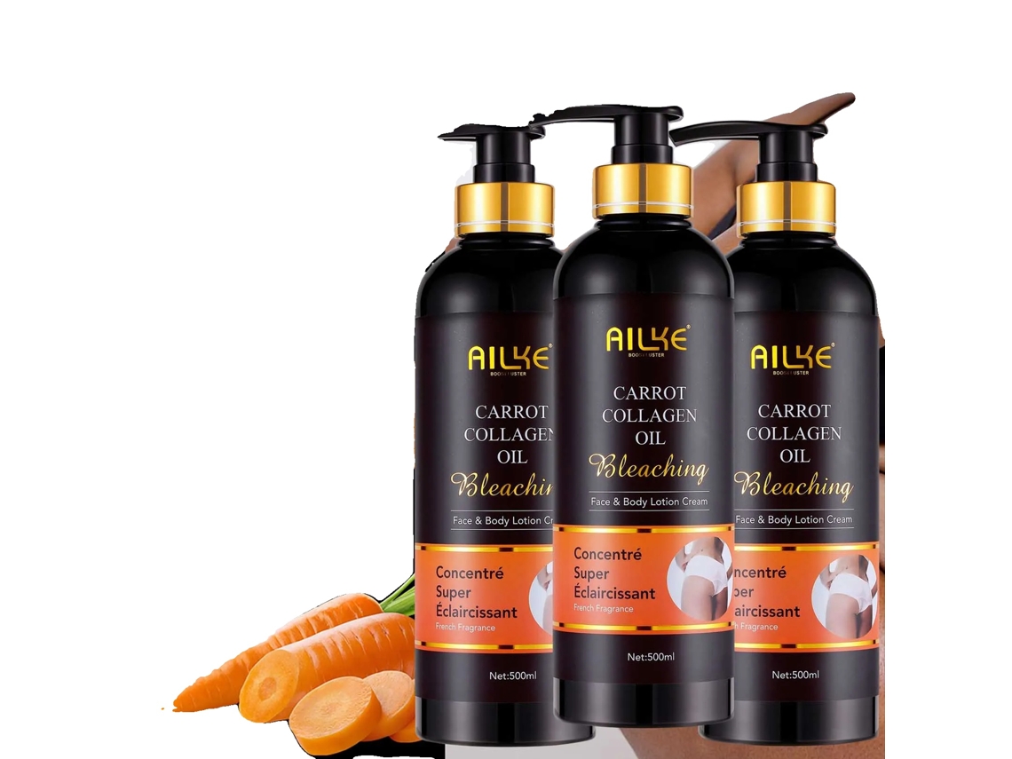 Kit Clareador Ailke, Loção De Colágeno Com Óleo De Cenoura, Creme Corretor De Manchas Escuras,3pack Lotion Oem
