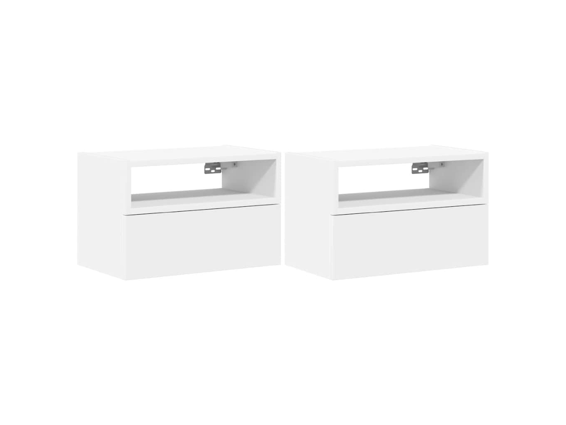 Wall-mounted Bedside Cabinet, Wall-mounted Bedside Cabinets Vidaxl Branco Madeira Processada (n/a)