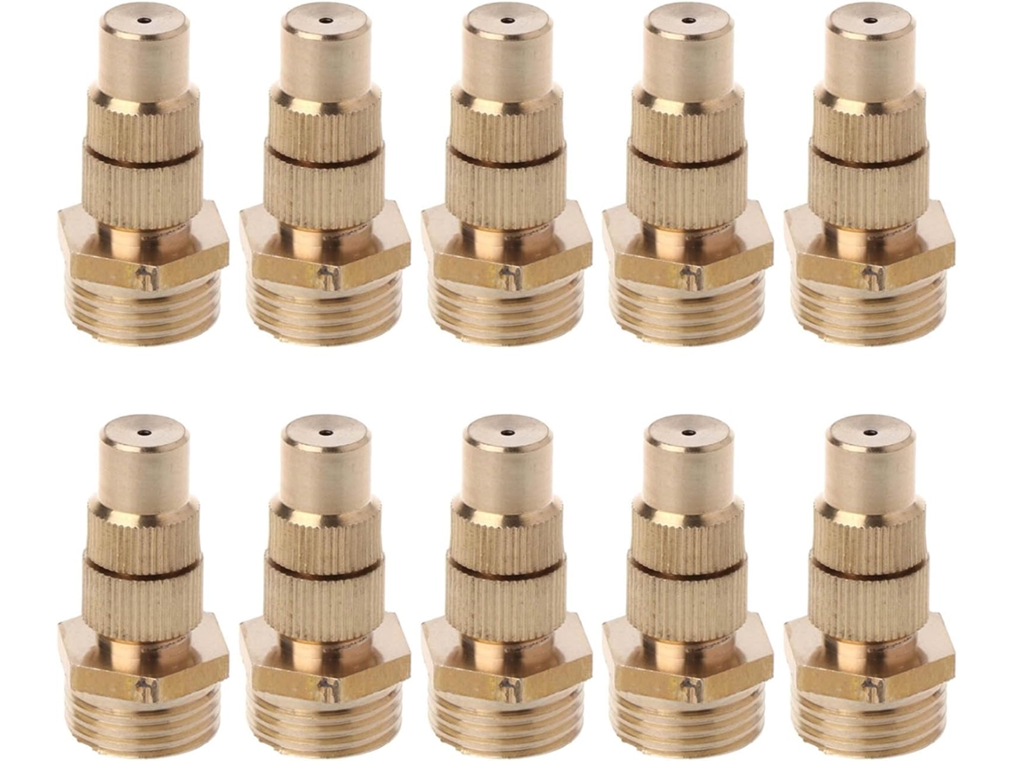 Conjunto De 10 Bicos De Pulverização Ajustáveis Em Latão Para Irrigação De Jardim.