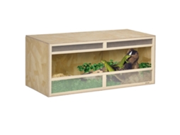 Terrário de Répteis de Madeira Osb com Porta Deslizante de Vidro 120 X 50 X 50 Cm Natural Ge