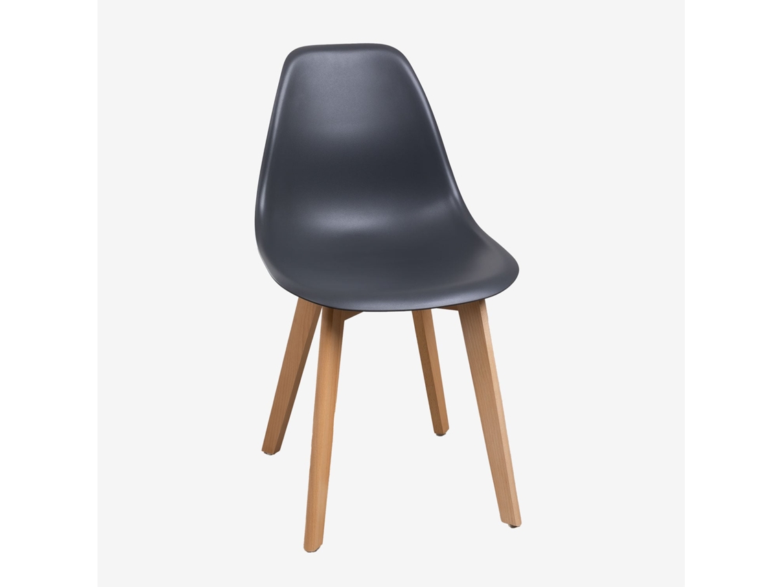 Conjunto de 2 Cadeiras de Jantar SKLUM Nordic (Polipropileno - Cinzento - 85 x 46 x 53 cm)