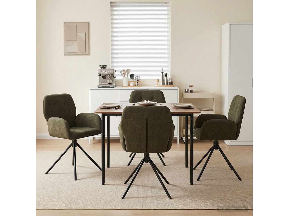 Vidaxl Cadeiras De Jantar Giratórias 4 Unid. Couro Suede Sintético