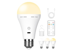 Lâmpada Led Recarregável Usb Com Controle Remoto,3 Cores,dimerizável E27,7w,timer Egancho,2600mah-1 Unidade