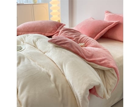 Conjunto de Capas de Edredão LUUCOZK Quente de None Peças Bege (Conjunto D/FlatFolha)