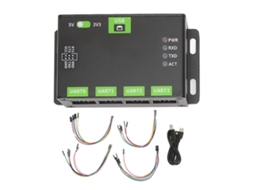 Adaptador Usb Para 4ch Ttl Uart Com Shell De Liga De Alumínio Conversor De Comunicação Serial Industrial