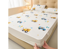 Protetor De Colchão Impermeável Czhhmart Desenhos Animados. 180cmx200cm (com Par De Fronhas) Carro