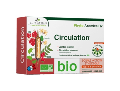 Les 3 Chênes Phyto Aromicell'R Circulação Orgânica 20 Ampolas LES 3 CHÊNES