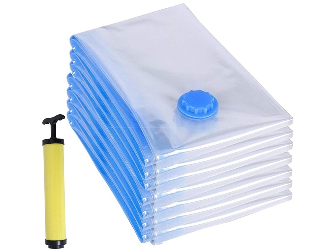 Saco A Vácuo Para Aspirador De Roupas, Comprimir E Reutilizar Guardar Edredons, Travesseiros Outros Itens, Com Bomba Manual Armazenamento.