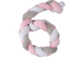 Cinturão De Segurança Trançado Para Berço, Com Corrimão Anti-nudos (200 Cm - Rosa)